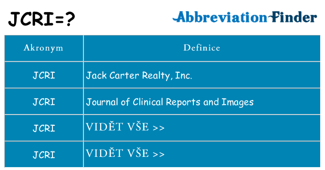 Co znamená jcri