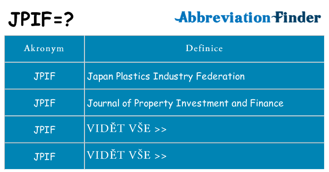 Co znamená jpif