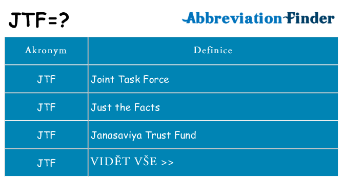 Co znamená jtf