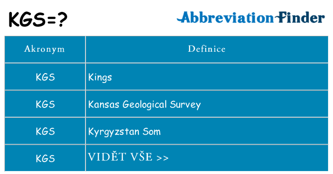 Co znamená kgs