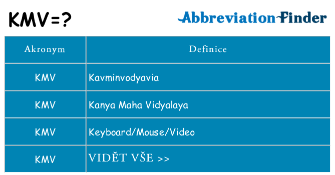 Co znamená kmv