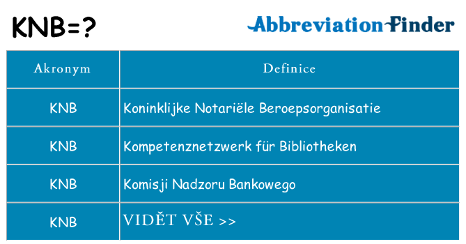 Co znamená knb