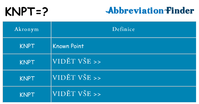 Co znamená knpt
