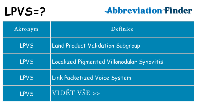 Co znamená lpvs
