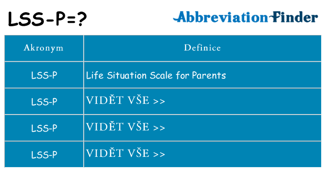 Co znamená lss-p