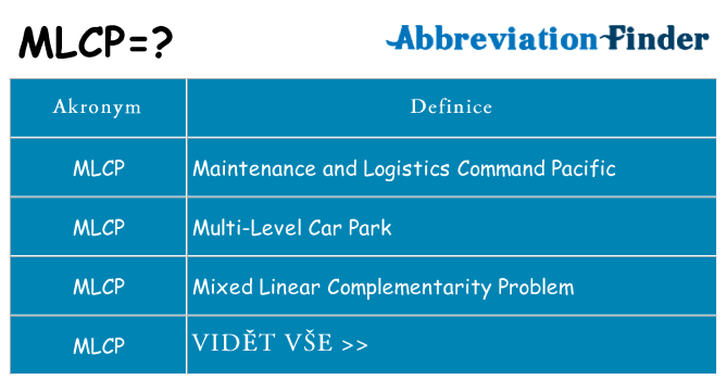 Co znamená mlcp