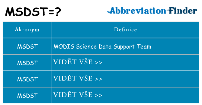 Co znamená msdst