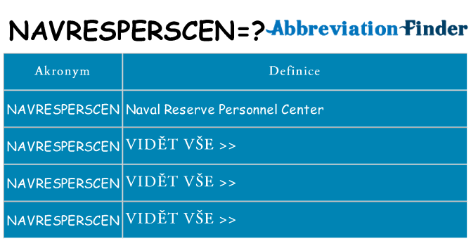 Co znamená navresperscen