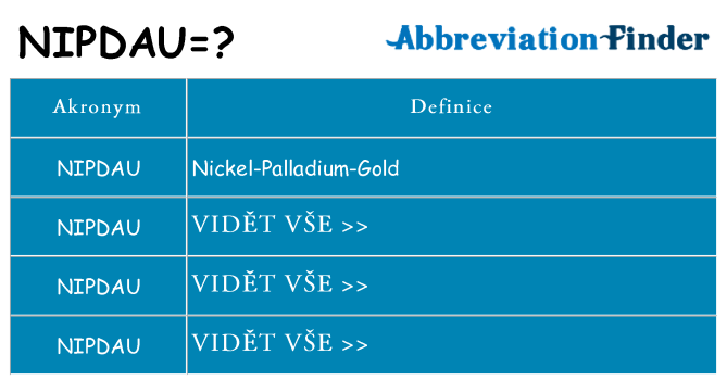 Co znamená nipdau