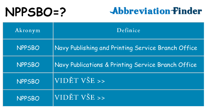Co znamená nppsbo