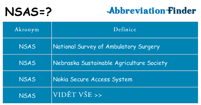 Co znamená nsas