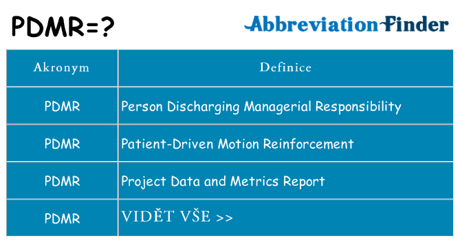 Co znamená pdmr