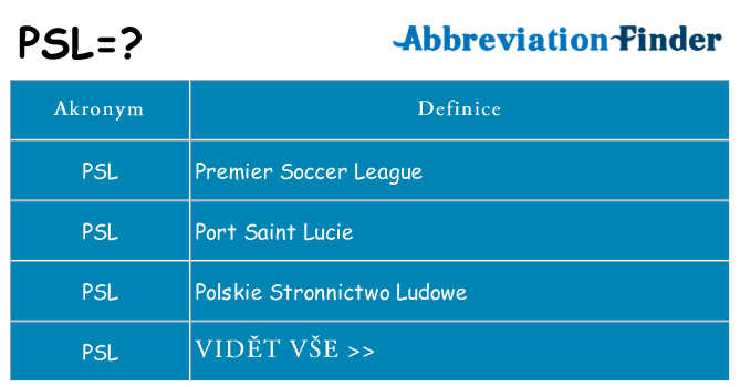 Co znamená psl