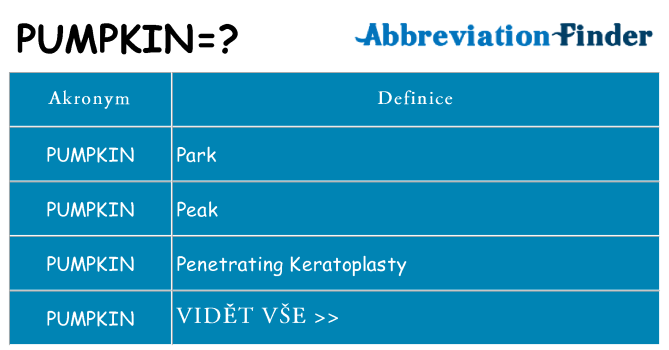 Co znamená pumpkin