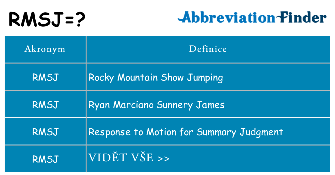 Co znamená rmsj