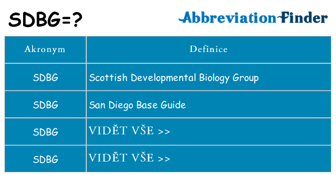 Co znamená sdbg