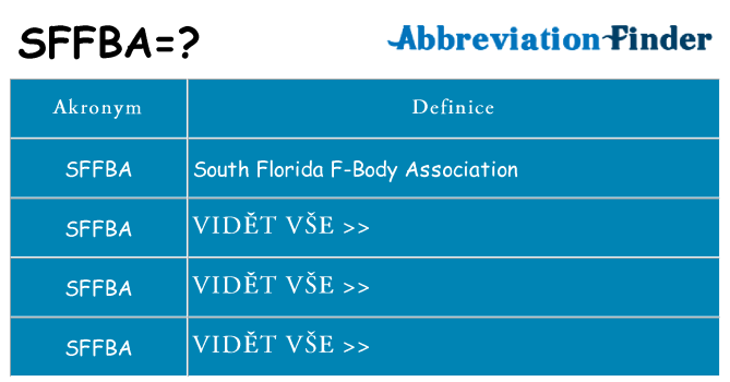 Co znamená sffba