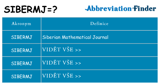 Co znamená sibermj