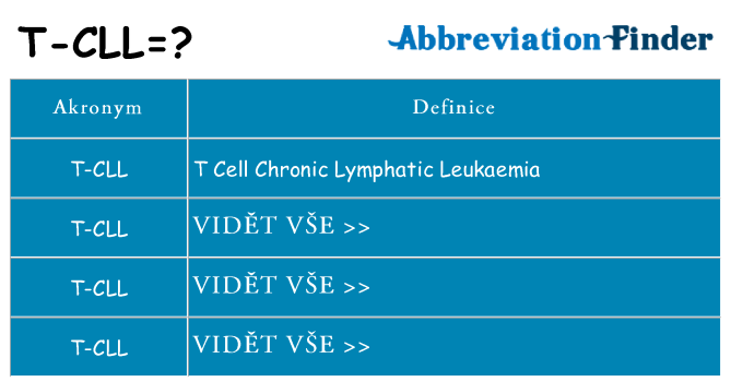 Co znamená t-cll