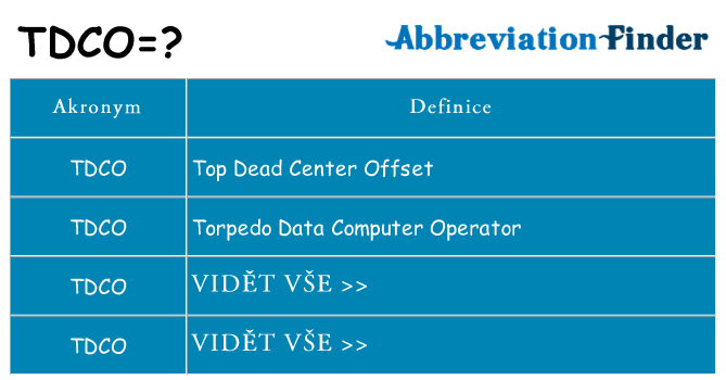 Co znamená tdco