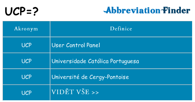Co znamená ucp