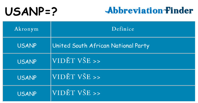 Co znamená usanp