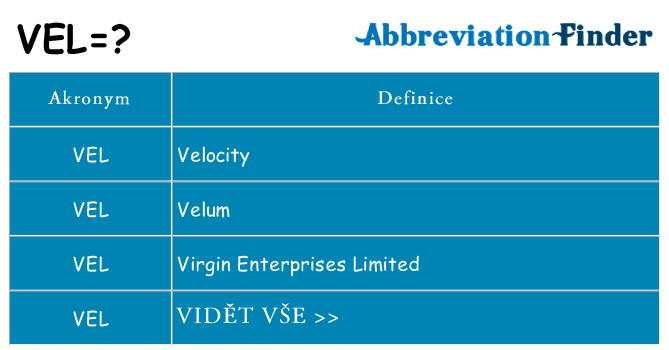 Co znamená vel
