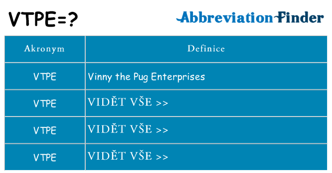Co znamená vtpe