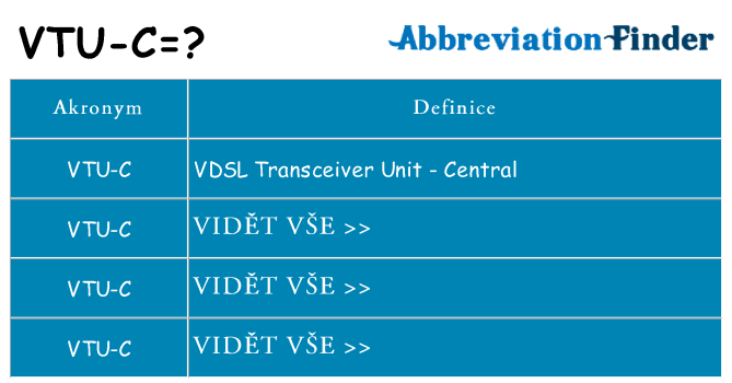 Co znamená vtu-c