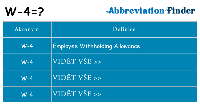 Co znamená w-4