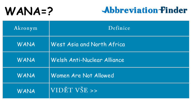 Co znamená wana