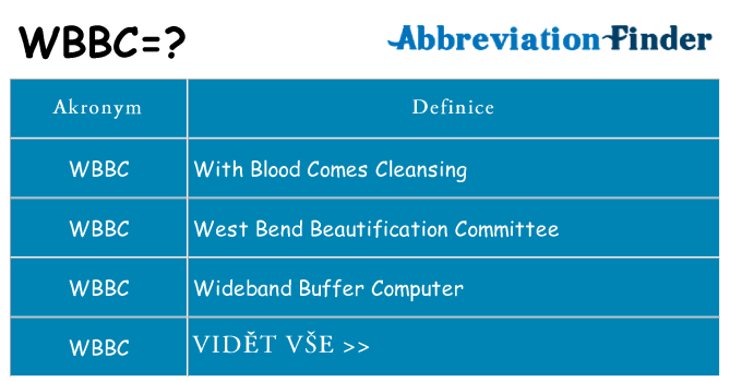 Co znamená wbbc