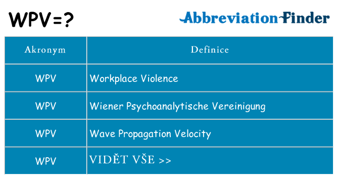 Co znamená wpv