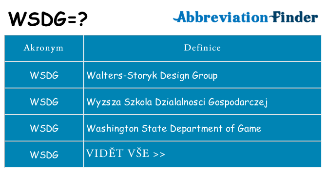 Co znamená wsdg