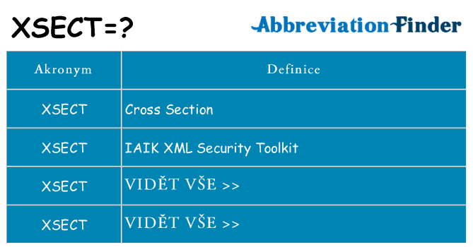 Co znamená xsect