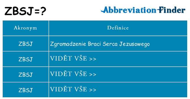 Co znamená zbsj