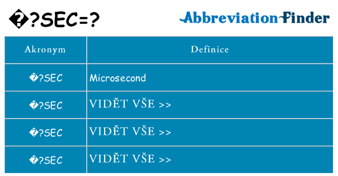 Co znamená %c2%b5sec