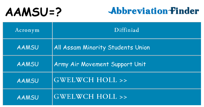 Beth yw safbwynt aamsu ar gyfer