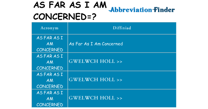 Beth yw safbwynt as-far-as-i-am-concerned ar gyfer