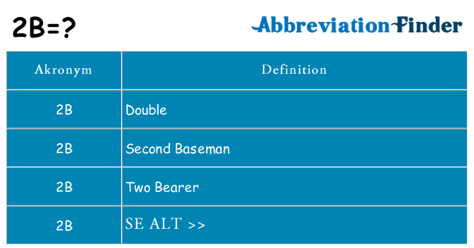 Hvad betyder 2b står for