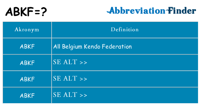 Hvad betyder abkf står for