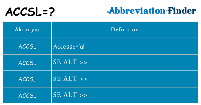 Hvad betyder accsl står for