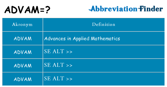 Hvad betyder advam står for