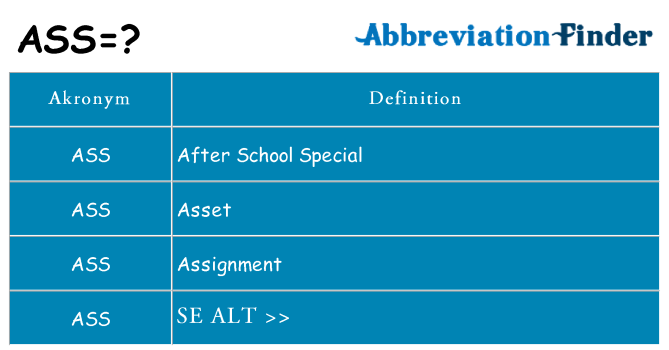 Hvad betyder ass står for