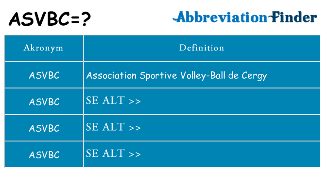 Hvad betyder asvbc står for