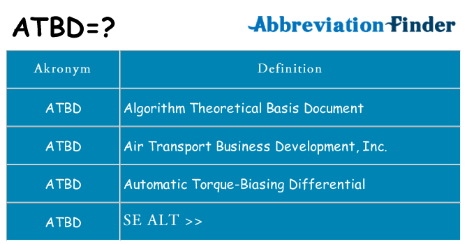 Hvad betyder atbd står for
