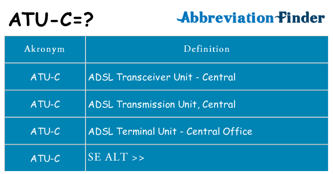 Hvad betyder atu-c står for