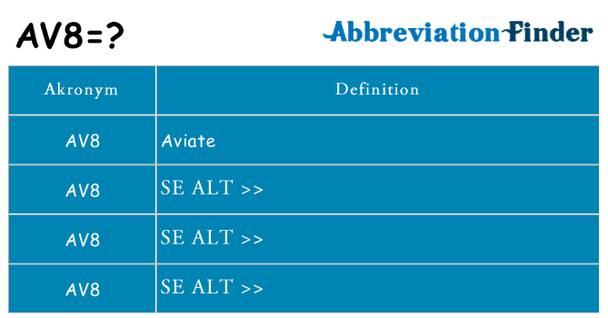 Hvad betyder av8 står for