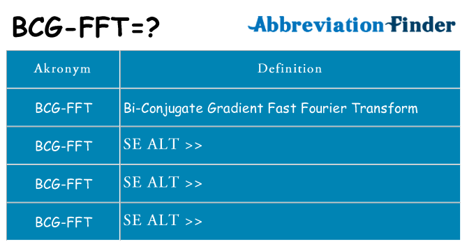 Hvad betyder bcg-fft står for