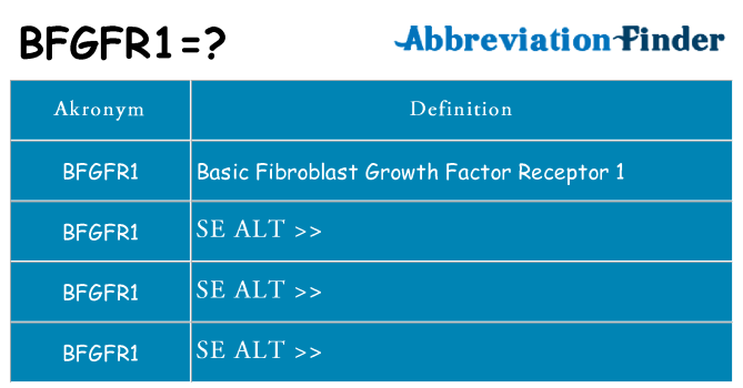 Hvad betyder bfgfr1 står for